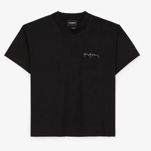 Kooples Black Cotton T-Shirt with embroidered logo